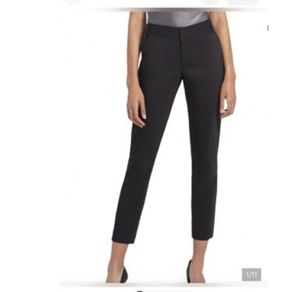 Alice + Olivia Stacey Black Slim Trouser Ankle Pants Minimalist Office Sz 4